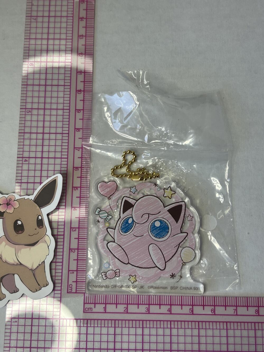 Pokemon Acrylic Charm Jigglypuff Pink Sweets Keychain